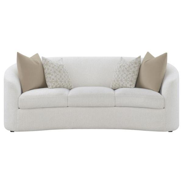 Rainn Boucle Upholstered Sloped Arm Sofa - Latte 