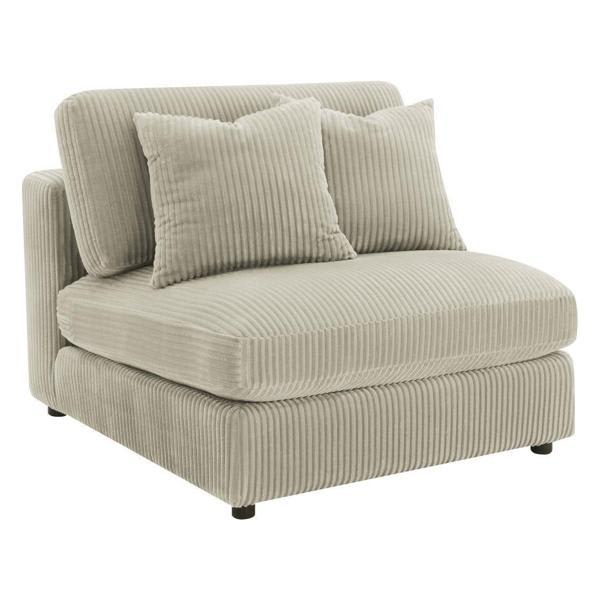 Blaine Armless Chair - Sand Fabric - Sand Finish Legs - Beige 