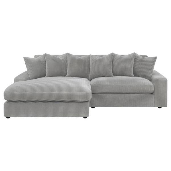 Blaine Upholstered Reversible Chaise Sectional Sofa - Fog - Grey 