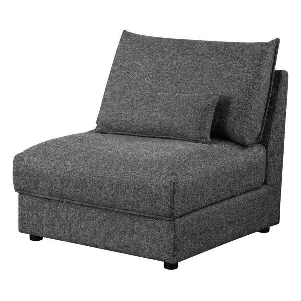 Sasha Armless Chair - Barely Black Upholstery - Grey 