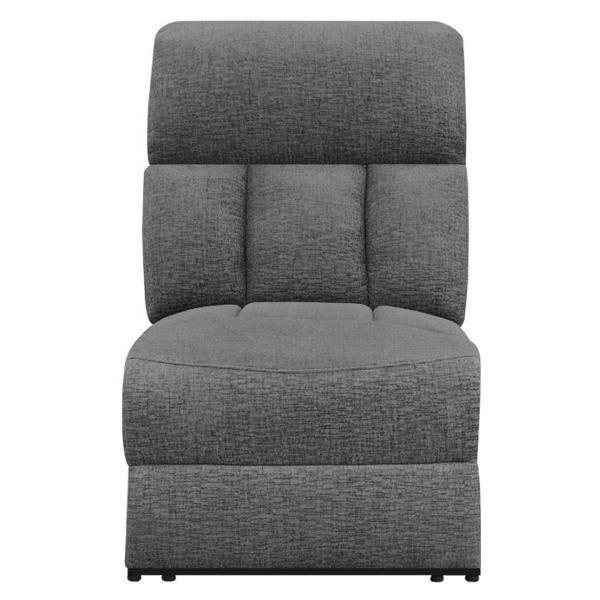 Bahrain Armless Recliner - Charcoal Fabric - Grey 
