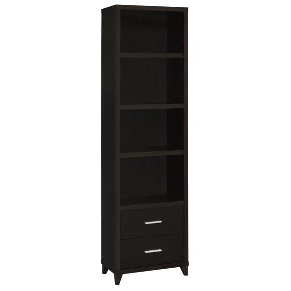 Lewes 4-Shelf Engineered Wood Media Tower - Cappuccino - Brown 
