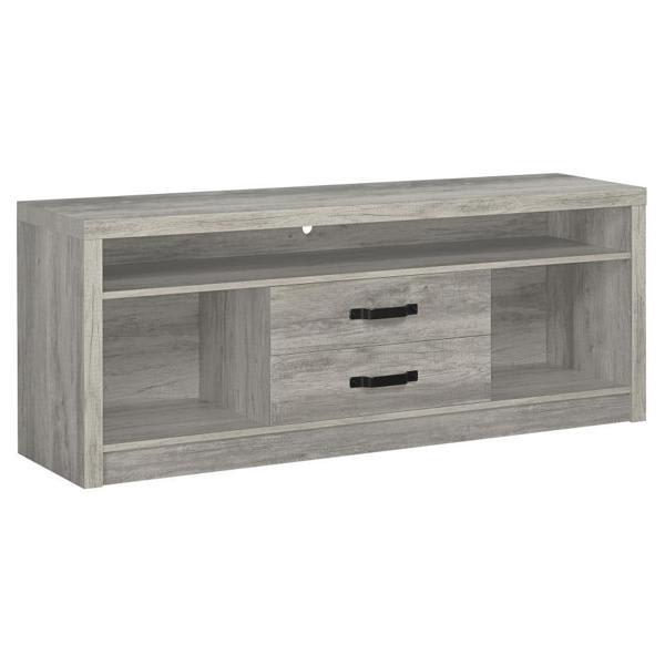 Burke 2-Drawer Engineered Wood TV Stand - Grey Driftwood 