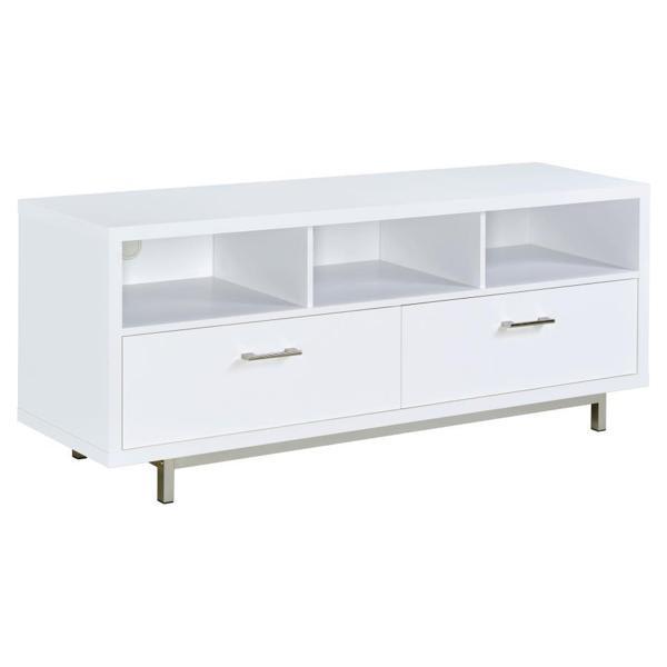 Casey TV Stand with 2 Drawers - White 