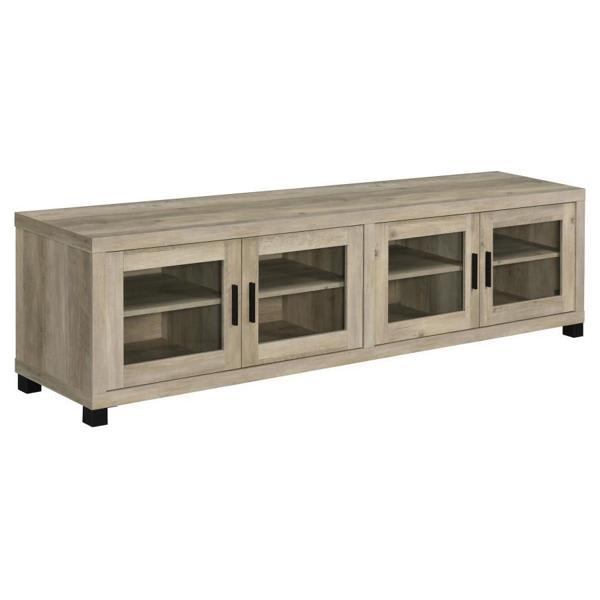 Sachin 4 - door Engineered Wood TV Stand Distressed Pine - Brown 