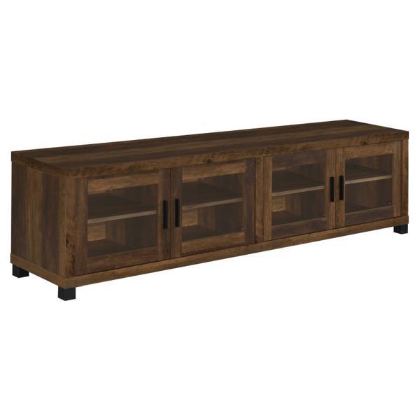 Sachin 4-Door Engineered Wood TV Stand - Dark Pine - Brown 