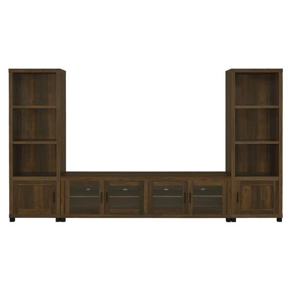 Sachin TV Entertainment Center - Dark Pine - Brown - 3-Piece 