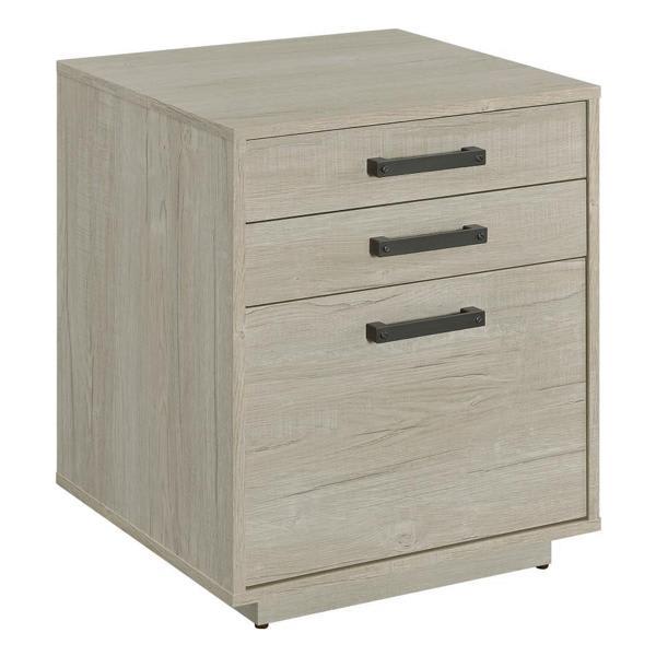 Loomis 3-Drawer Home Office File Cabinet - Whitewashed - Grey 