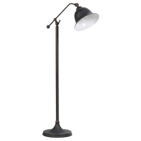 Eduardo Bell Down Bridge Floor Lamp - Dark Bronze - Brown 