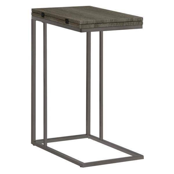 Pedro Expandable C - Shaped Sofa Side Table - Weathered - Grey 
