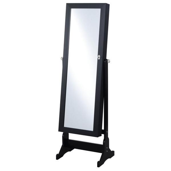 Tutuola Cheval Mirror with Jewelry Storage - Black 