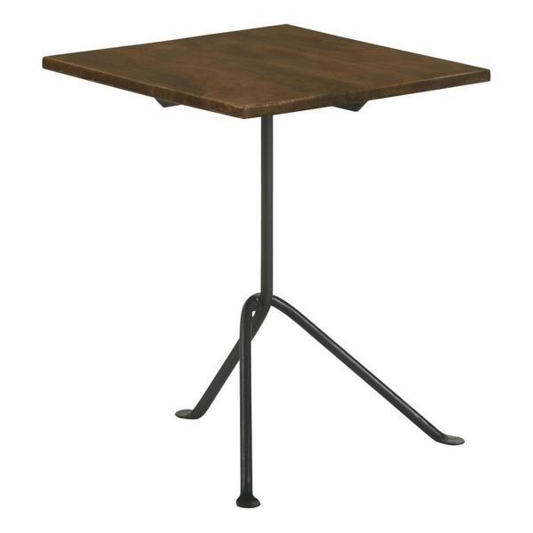 Heitor Square Wood Top Accent Side Table - Dark - Brown 