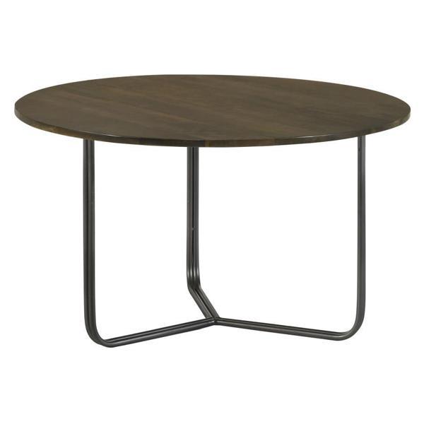 Yaritza Round Mango Wood Coffee Table Natural and Gunmetal - Brown 