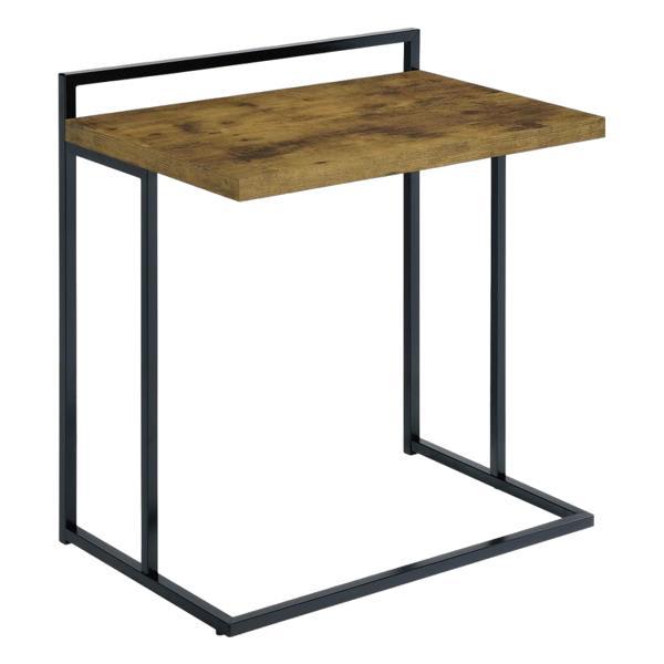 Dani Rectangular C - Shaped Sofa Side Table - Rustic Nutmeg - Brown 