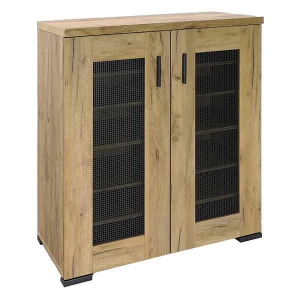 Bristol 6-Shelf Engineered Wood Shoe Cabinet - Golden Oak - Brown 