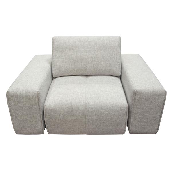 Jazz Modular 1-Seater with Adjustable Backrest in Light Brown Fabric 