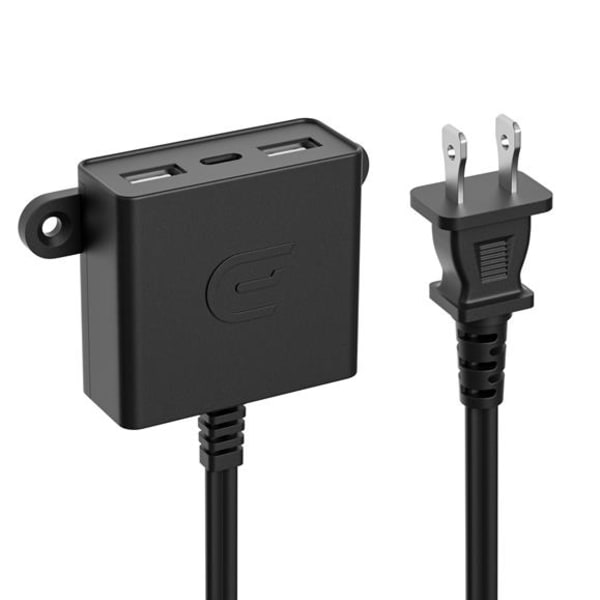 3 Port USB C Desktop Charger - Mountable with 6 Foot Extension Cord - ETL Certified 