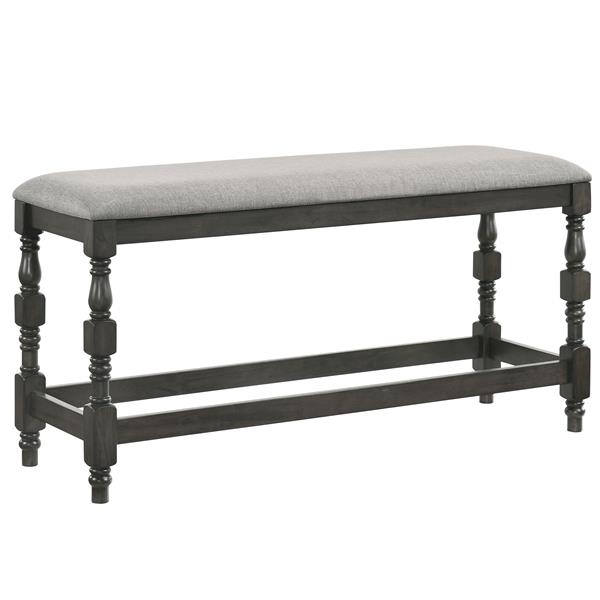 Weighton Padded Counter Height Bench in Dark Gray 