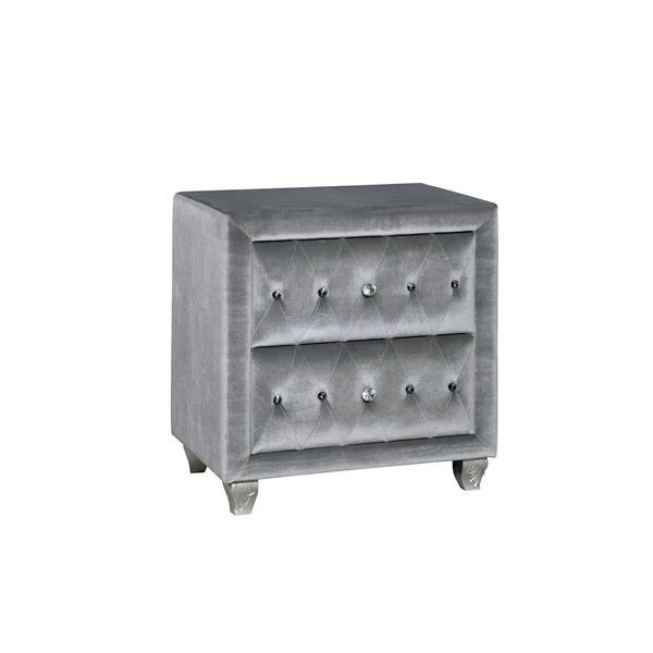 Clerita Transitional 2-Drawer Nightstand in Gray 