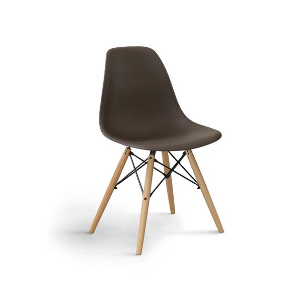 Gerald Mid-Century Modern Curved Accent Chairs in Brown - Set of Two 