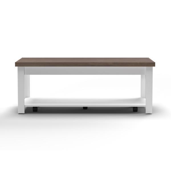 Hampton 48" Hampton Coffee Table - No Assembly Required - Jasmine Whitewash and Barnwood Finish 