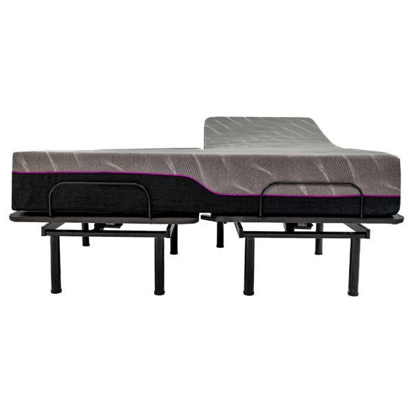 Renew 11" Flex Top Adjustable Queen Size 3-Layer Latex Foam Mattress and Bed Frame Bundle - Quick Assembly 