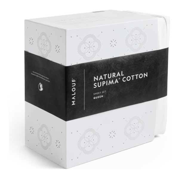 Natural Supima® Cotton Sheet Set - Split King - White 