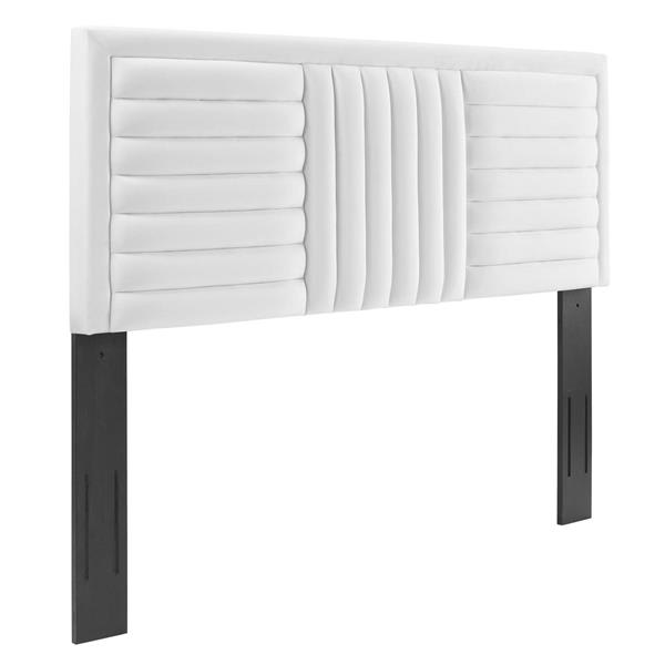 Believe Channel Tufted Performance Velvet King/California King Headboard - White 