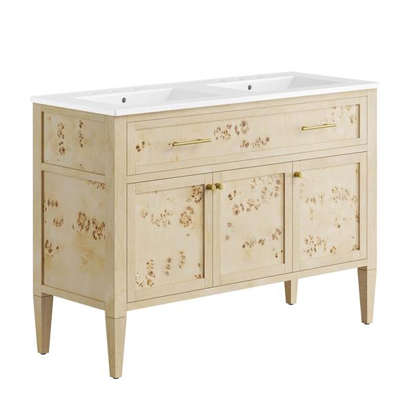 Elysian 48" Double Sink Bathroom Vanity - Burl 