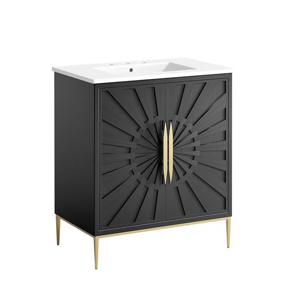 Awaken 30" Bathroom Vanity - White Black 