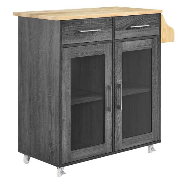 Cuisine Kitchen Cart - Charcoal Natural 