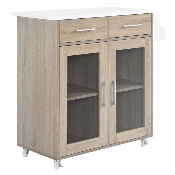 Cuisine Kitchen Cart - Oak White 