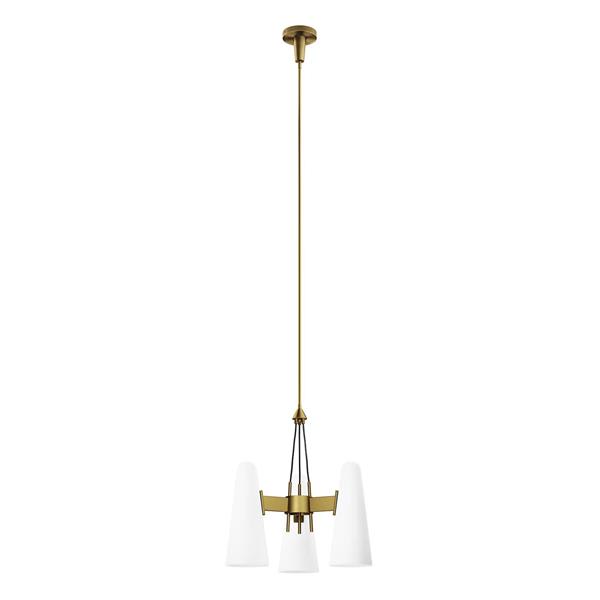 Beacon 3-Light Pendant Light - Opal Satin Brass 