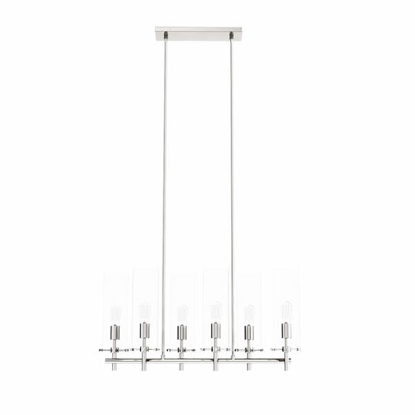 Skylark 6-Light Chandelier - Clear Polished Nickel 