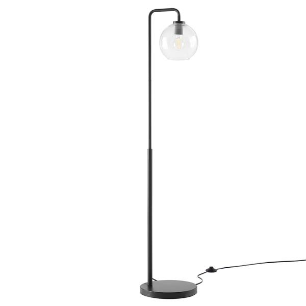Silo Glass Globe Glass and Metal Floor Lamp - Black 