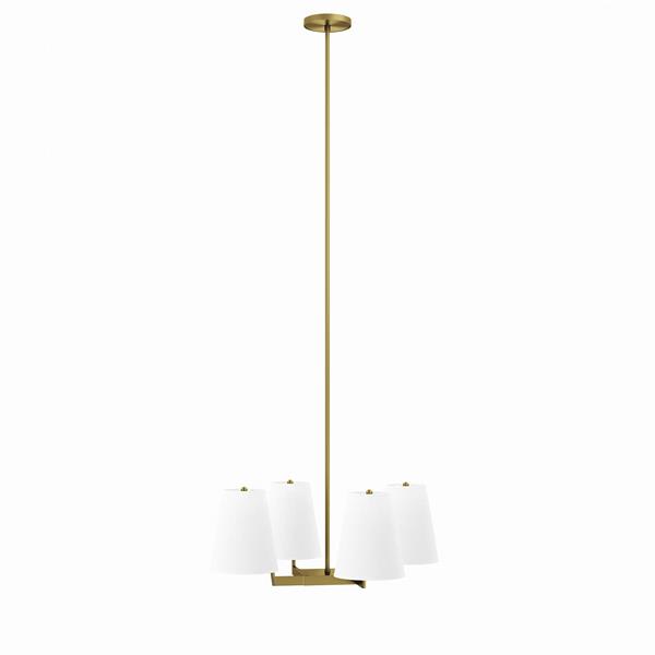 Mercer 4-Light Pendant Light - White Satin Brass 