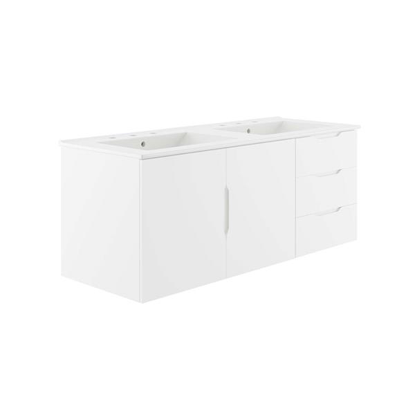 Vitality 48" Double Sink Bathroom Vanity - White White 