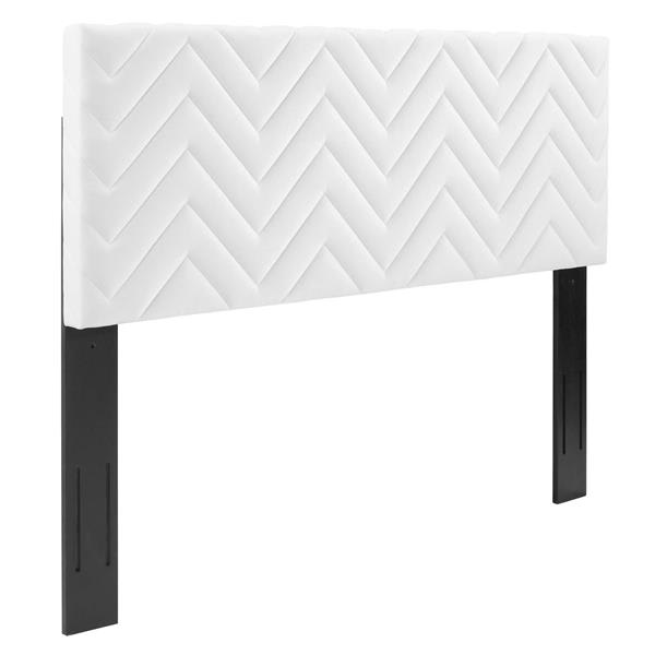 Mercy Chevron Tufted Performance Velvet Twin Headboard - Thumbnail 3