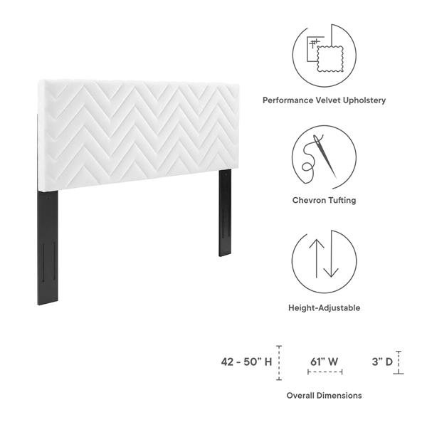 Mercy Chevron Tufted Performance Velvet Twin Headboard - Thumbnail 2