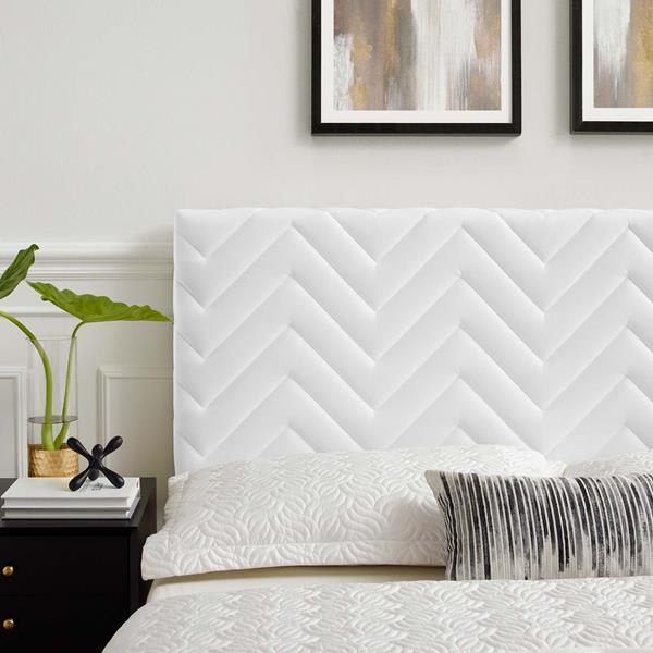 Mercy Chevron Tufted Performance Velvet Twin Headboard - Thumbnail 4