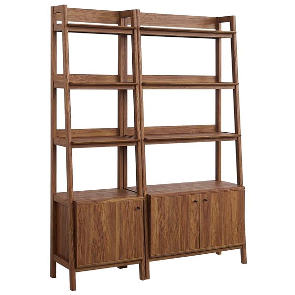 Bixby Wood Bookshelves - Set of 2 - Walnut 