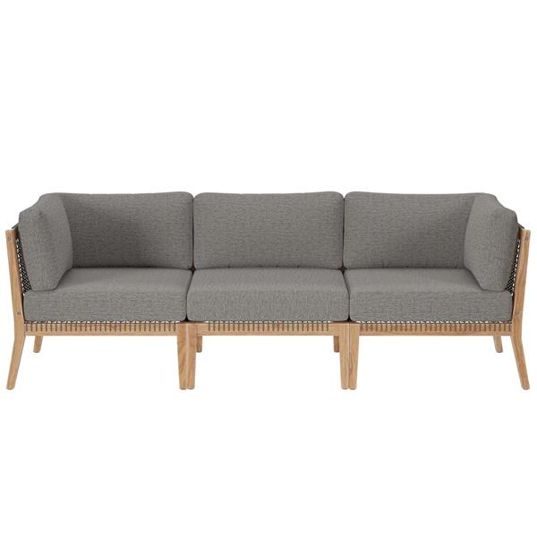Clearwater Outdoor Patio Teak Wood Sofa - Gray Graphite 