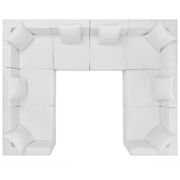 Saybrook Outdoor Patio Upholstered 8-Piece Sectional Sofa - White 