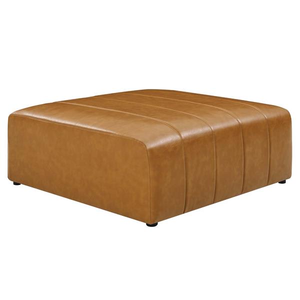 Bartlett Vegan Leather Ottoman - Tan 