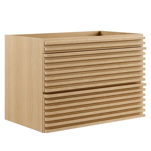 Render 30" Wall-Mount Bathroom Vanity Cabinet (Sink Basin Not Included) - Oak 