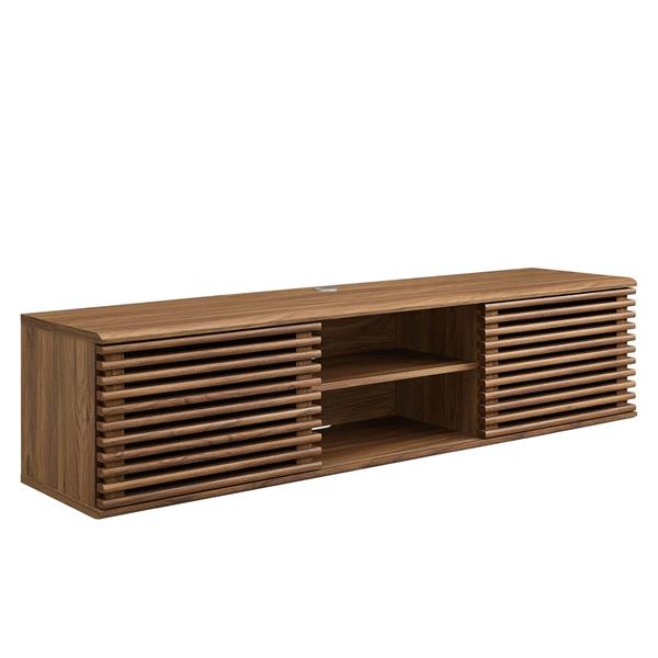 Render 60" Wall-Mount Media Console TV Stand - Walnut 