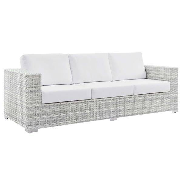 Convene Outdoor Patio Sofa - Light Gray White 