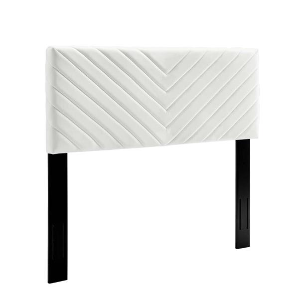 Alyson Angular Channel Tufted Performance Velvet King / California King Headboard - White 