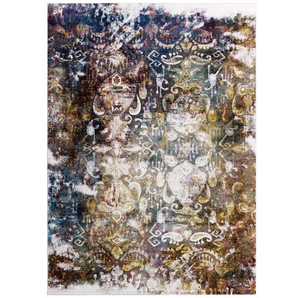 Success Jayla Transitional Distressed Vintage Floral Moroccan Trellis 4x6 Area Rug - Multicolored 