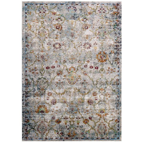 Success Manuka Distressed Vintage Floral Lattice 4x6 Area Rug - Multicolored 
